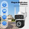 4G Wireless 3-Lens 3K Outdoor Home Security Camera, 6MP WiFi Network