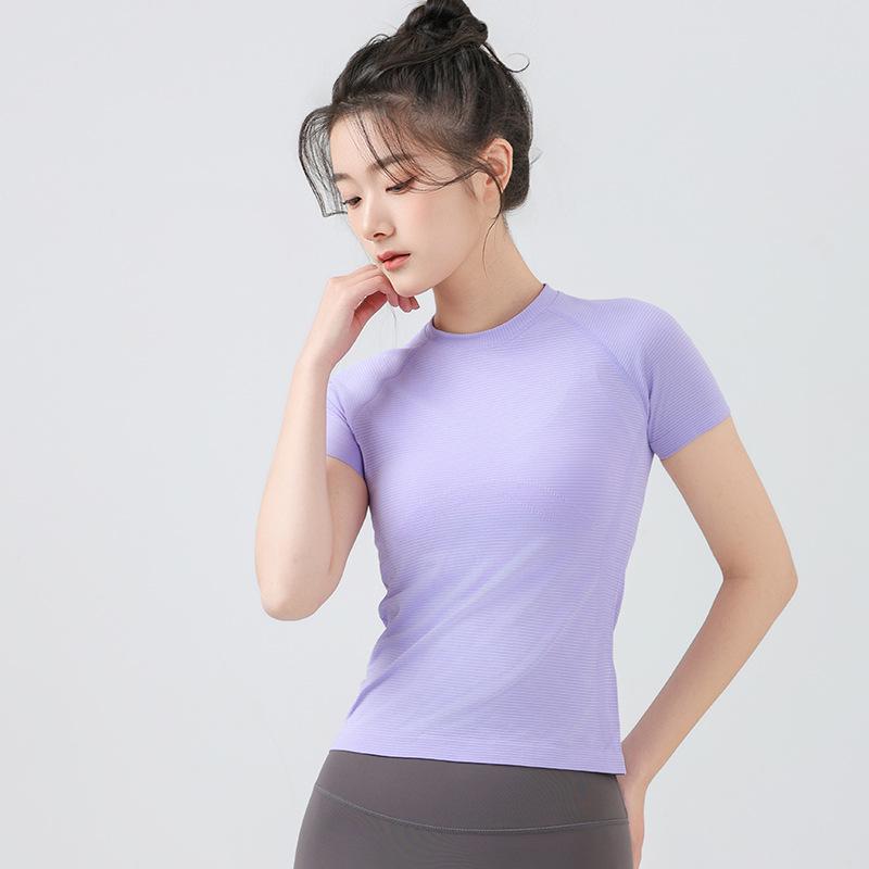 Женские быстросохнущие облегающие леггинсы для йоги и спортивный топ с короткими рукавами