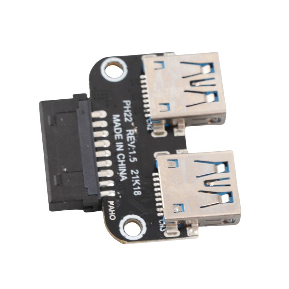 Dual Port USB 3.0 Adapter Plug and Play USB 3.0 Female Header USB Extension Adapter PC Motherboard