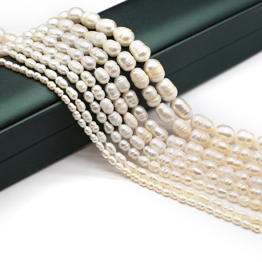 1 нить элегантные бусины из натурального жемчуга белые, уникальные роскошные бусины-разделители в форме риса для самостоятельного изготовления женского ожерелья, браслета на щиколотку, аксессуаров 36 см