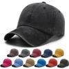 Vintage Washed Cotton Baseball Cap for Men Women's Kpop Solid Denim Snapback Hip Hop Fitted Caps Outdoor Sports Visor Dad Hat