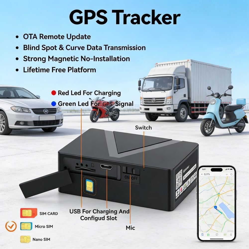 Strong Magnetic 4G GPS Tracker - Global Positioning for Japan, Korea, USA (Unlimited Range & No Installation)