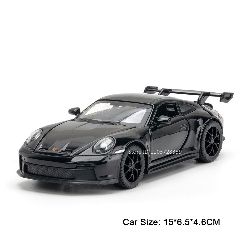 1:32 Gt3Rs Мини-модель спортивного автомобиля Игрушки Сплав Литье под давлением 911 Суперкары 4 открывающиеся двери Звук Свет Оттяжка Резиновые шины Подарки для детей