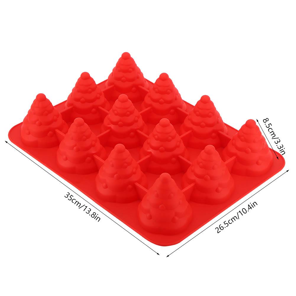 12 Hole Christmas Tree Silicone Mold Cake Mould for Mousse Chocolate Muffin Baking Tool