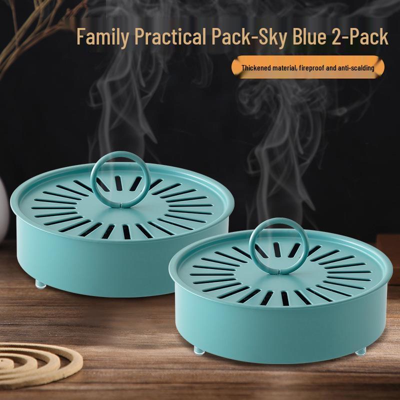 Огнеупорная кованая железная подставка для москитных спиралей с крышкой - Креативная пепельница из углеродистой стали