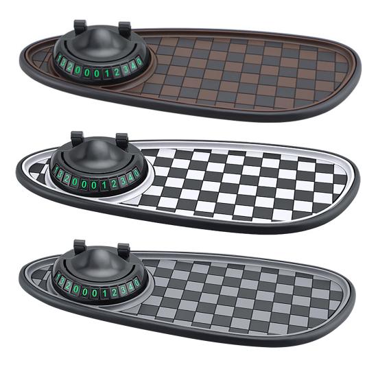 Car Anti Slip Pad Car Phone Holder with Night Glow Number Display Rotatable Dashboard Mount for Most Cars And