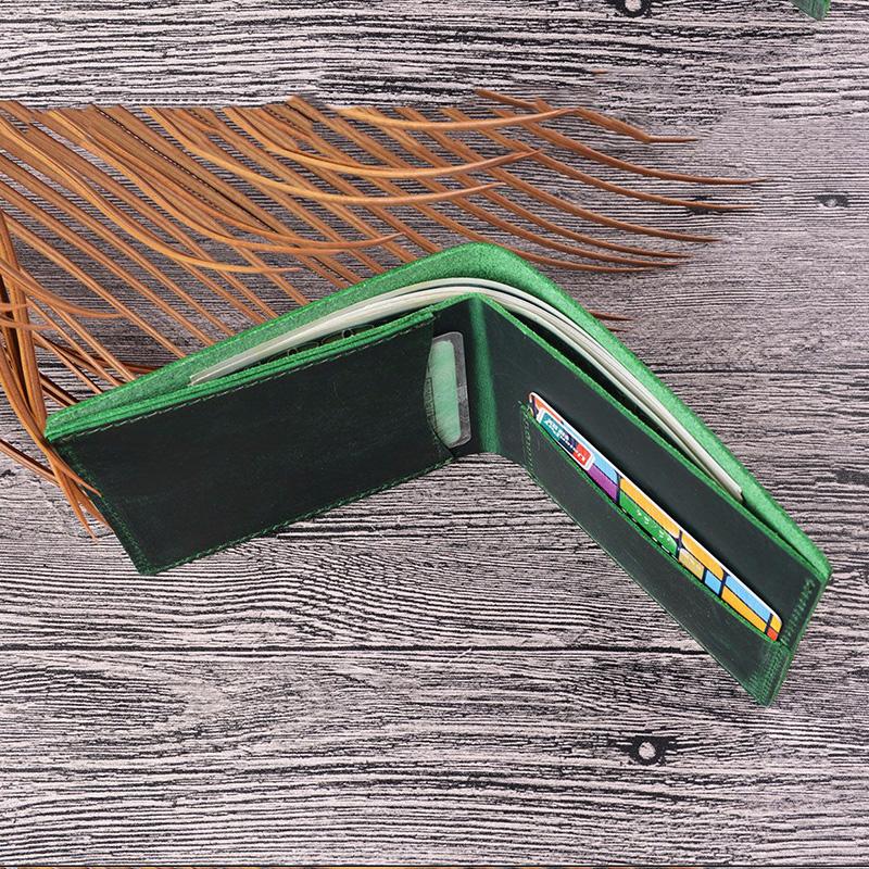 Кожаные кошельки ручной работы для мужчин, тонкие мужские кошельки, короткие винтажные ретро-бумажники ручной работы, сумки для денег