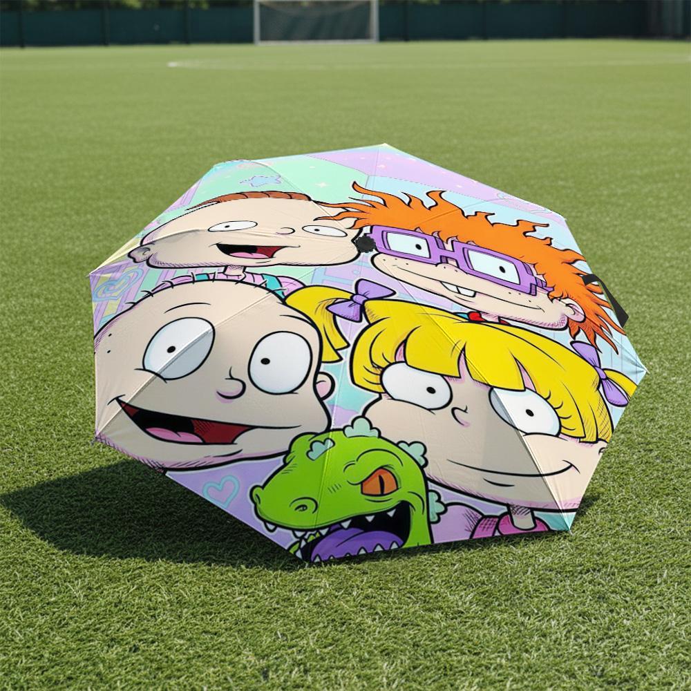 1 шт. Автоматический складной зонт - Узор Rugrats, Портативный и складной дизайн с 8 спицами, Рождественские и Дни Рождения Подарки