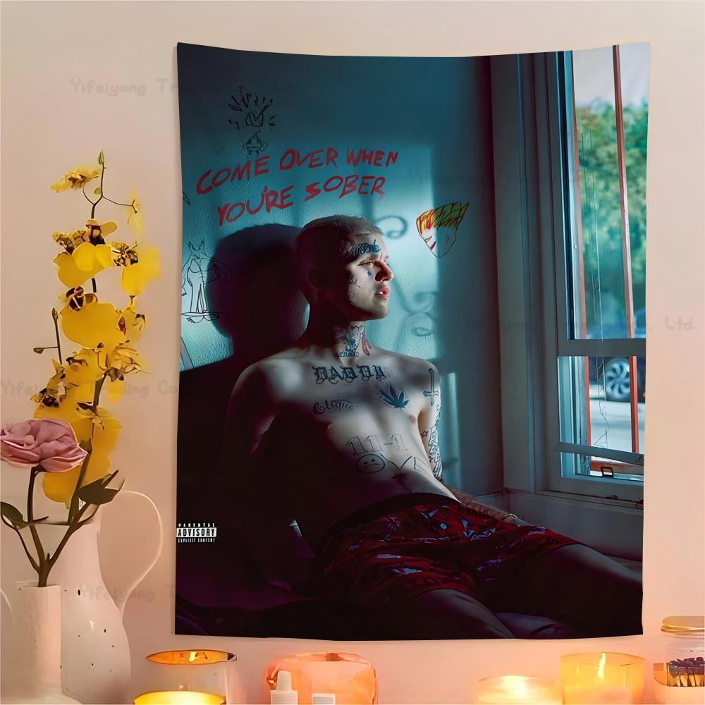 Хип-хоп рэпер Lil Peep Гобелен Арт-печать Бохо Настенные гобелены Мандала Декор Одеяло