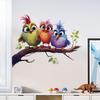 Креативные милые наклейки на стену с птицами и ветвями деревьев для детской спальни, настенные фоновые наклейки для украшения стола