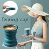 Портативная силиконовая складная чашка для воды, маленькая чашка для кофе, уличная термостойкая складная кружка с крышкой, складная чашка для питья для путешествий