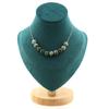 Stones and Minerals. Necklace 10 African Turquoise Beads 8 Mm Stainless Steel Chain Necklace for Women, Men. Custom Size