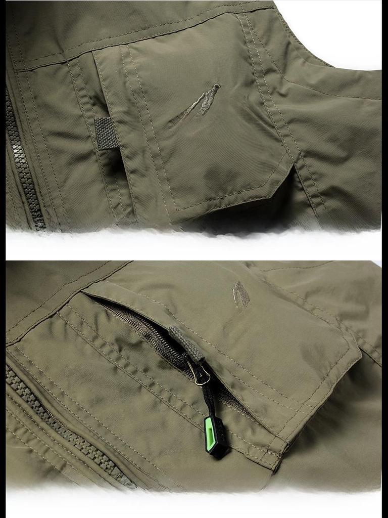 Мужской жилет с несколькими карманами на весну/осень — легкий, для фотосъемки на открытом воздухе/рыбалки, большой размер, модель 7838