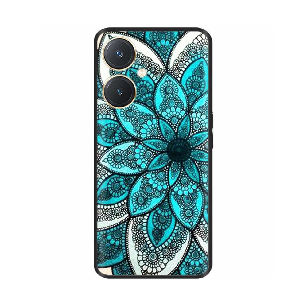 Чехол для Vivo Y27 Y27s Модные Цветы Черный Мягкий Силиконовый Ударопрочный TPU Чехол для Телефона Funda для Vivo Y27 Y 27 Бампер V2249