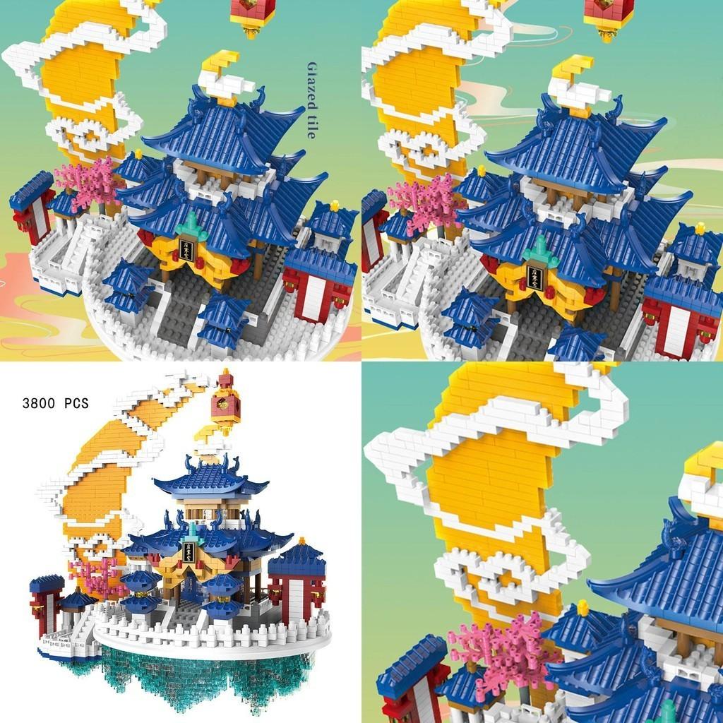 Высококачественные строительные блоки из АБС-пластика с микрогранулами-бриллиантами, совместимые с Lego, игрушка-замок в традиционном китайском стиле, оптовая продажа
