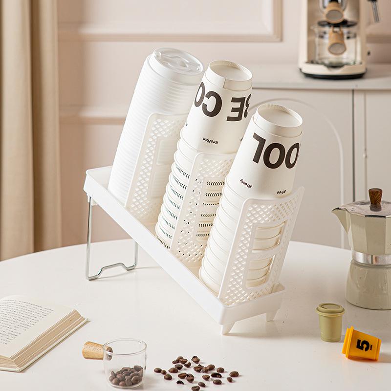 Съемный Многофункциональный Одноразовый Держатель для Бумажных Стаканов Одинарный Двойной Размер Подставка для Хранения Кофейных Чашек Пластиковый Наземный Домашний