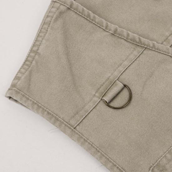 Men Waistcoat Solid Color V Neck Sleeveless Multi Pockets Outdoor Vest Fishing Coat