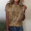 Summer O-Neck Short Sleeve Women's T-Shirt 3d Print Colorful Leopard Pattern T-Shirt Pullover Top Fashion Street Female Clothing