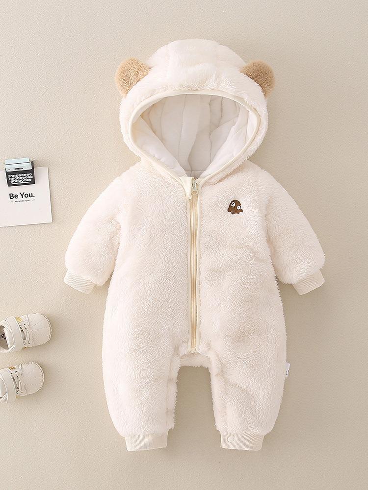 Премиальный детский комбинезон с капюшоном: Двусторонний флис, теплое пальто с хлопковой подкладкой для осени/зимы