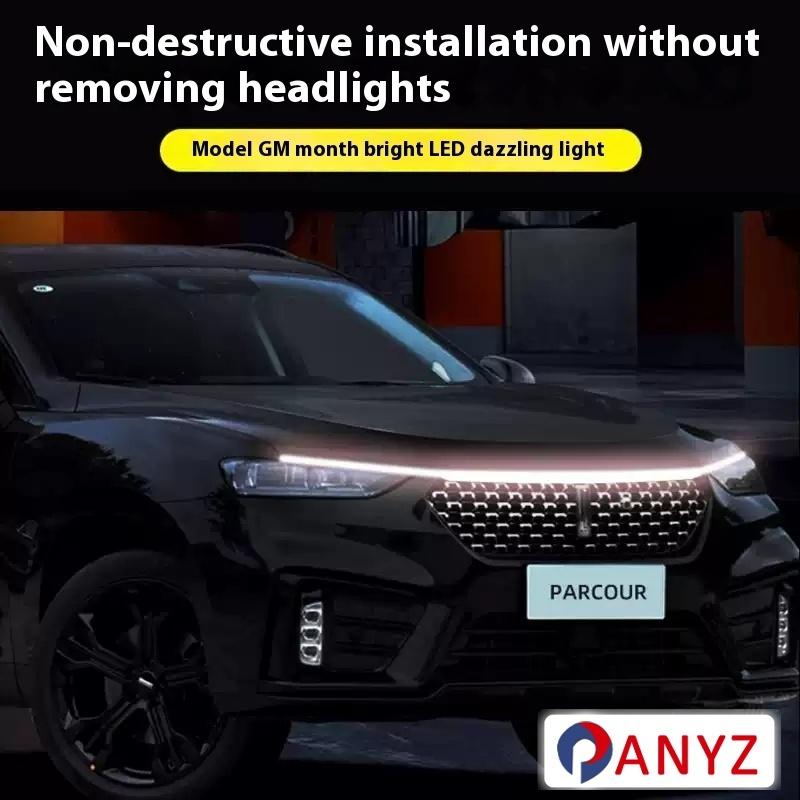 FOR Toyota SportCross -2024 Upgrade LED Daytime Running Light Scan Starting Car Hood DRL Guide Decorative Ambient Lamp 12V