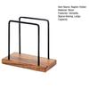 Napkin Holder Kitchen Table Metal Paper Napkin Storage Stand with Wooden Base Sturdy Tissue