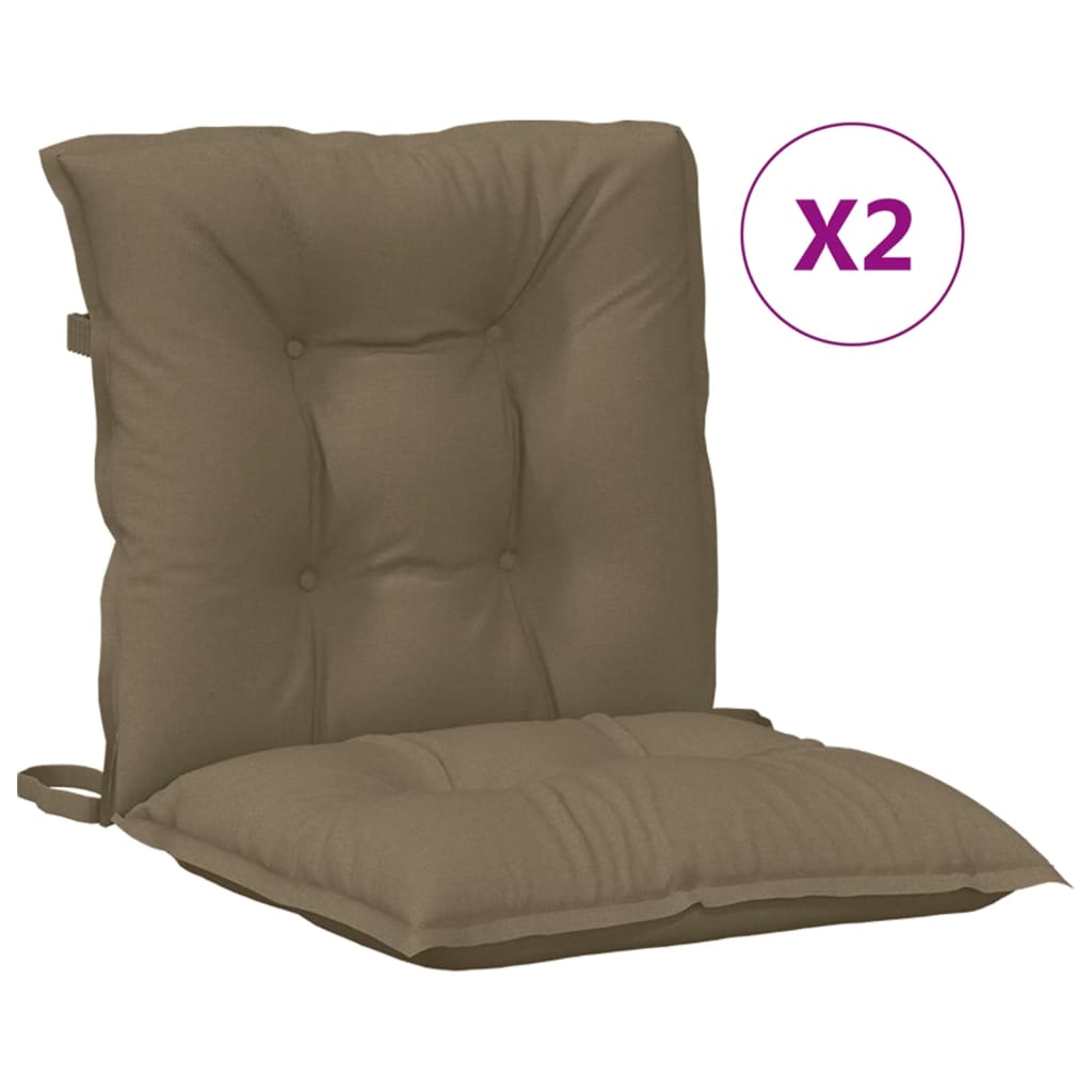 Low back Chair Cushions 2 pcs Melange Taupe 100 x 50 x 7 cm Fabric