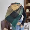 Women's Autumn/Winter 2022 Warm Imitation Cashmere Plaid Scarf Shawl - Korean Style