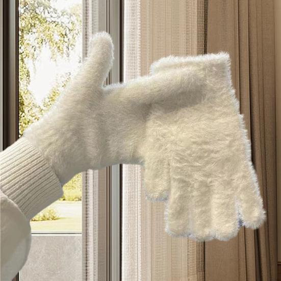 1 пара женских зимних перчаток для верховой езды, однотонные перчатки из толстого бархата, полнопалые, ветрозащитные, теплые перчатки, подарок EMA