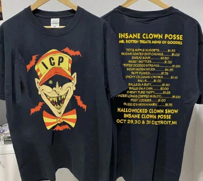 Винтажная хлопковая черная футболка унисекс Insane Clown Posse