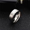 Male Stainless Steel 8mm Wide Matte Double Beveled Simple Ring Jewelry Gifts KTJ
