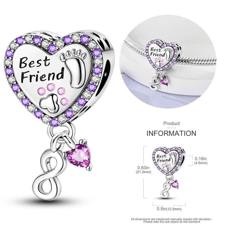 New Copper Bow Star Love Pink Series Charm Beads Suitable For 3Mm Original Bracelet Diy Fashion Jewelry Gift