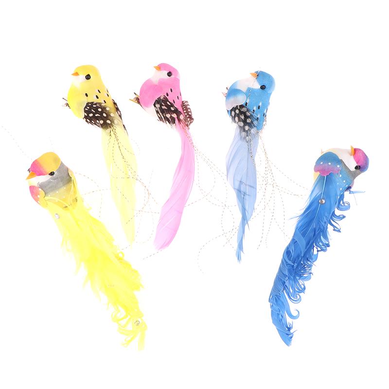 Случайные искусственные птицы, имитация животных из пенопласта, модели птиц из перьев, сделай сам, свадебные украшения для дома и сада