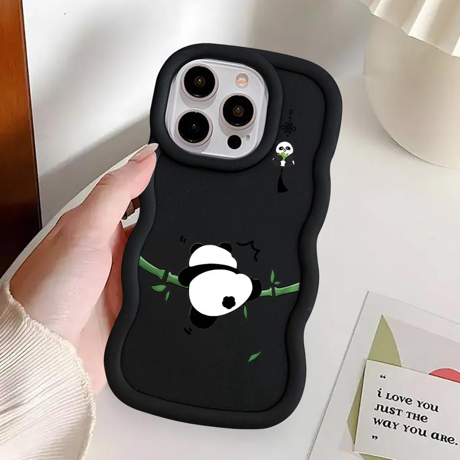 Чехол для iPhone XR 12 13 16 Pro Max 11 17 Air 15 Plus 14 8 Мягкая накладка Мультяшный милый панда