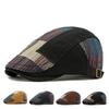 Vintage Cap Men's British Beret Stitching Forward Cap Women Peaked Cap