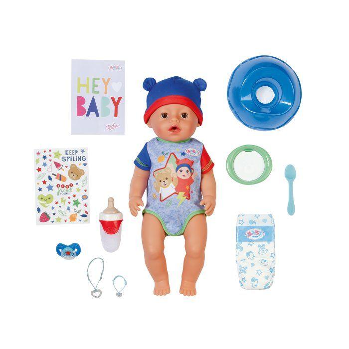 Poupon - BABY BORN - Jonas - 10 fonctions réalistes - 10 accessoires - Bleu et Rouge - 43cm - Dès 3 ans