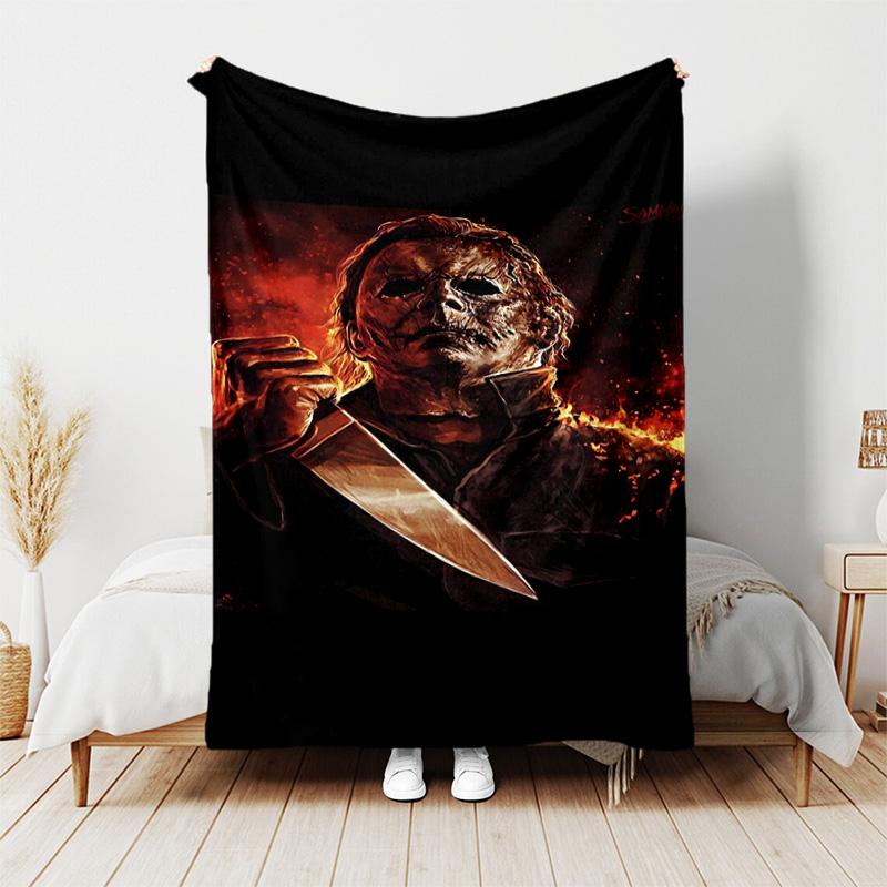 1pc Blanket - The Revenge of Michael Myers Print Design, Lightweight Blanket for Sofa, Bed- Soft &Warm, Gift for All Seasons