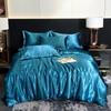 Luxury Gold Mulberry Silk Bedding Set Comforter Quilt Cover Flat Sheet Pillowcase Double Ru Europe Queen Bed Linen Duvet Covers