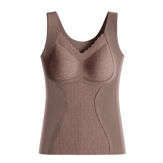 Зимний женский терможилет с нагрудными накладками, бесшовный кружевной V-образный вырез, быстрая фиксация температуры, согревающий, облегающий, эластичный, без рукавов, внутренняя одежда, нижняя майка