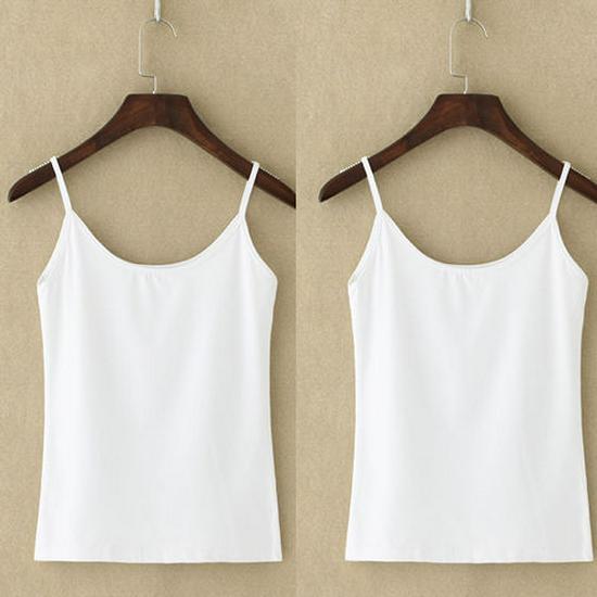 Women's Solid Color Slim Fit Camisole - Anti-Exposure Base Layer (1-2 Pieces) for Inner or Outer Wear