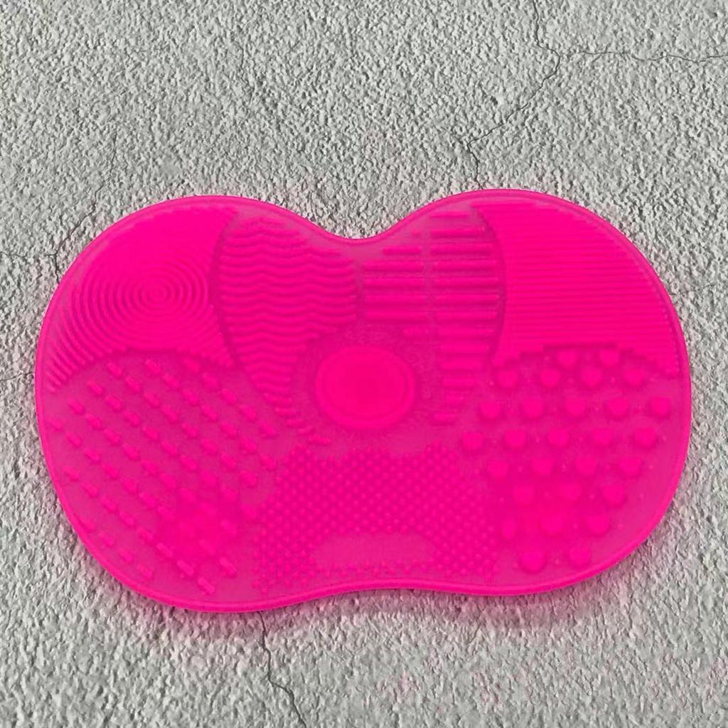 Чистый цвет, силиконовая чистящая подушечка для яблока с присоской, противоскользящая маленькая косметическая кисточка для макияжа, чистящая подушечка для макияжа