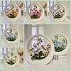 Ornaments Artificial Orchid Pot Plant Decorative Floral Art Moon Shape Imitation Flower Bonsai Home Decor