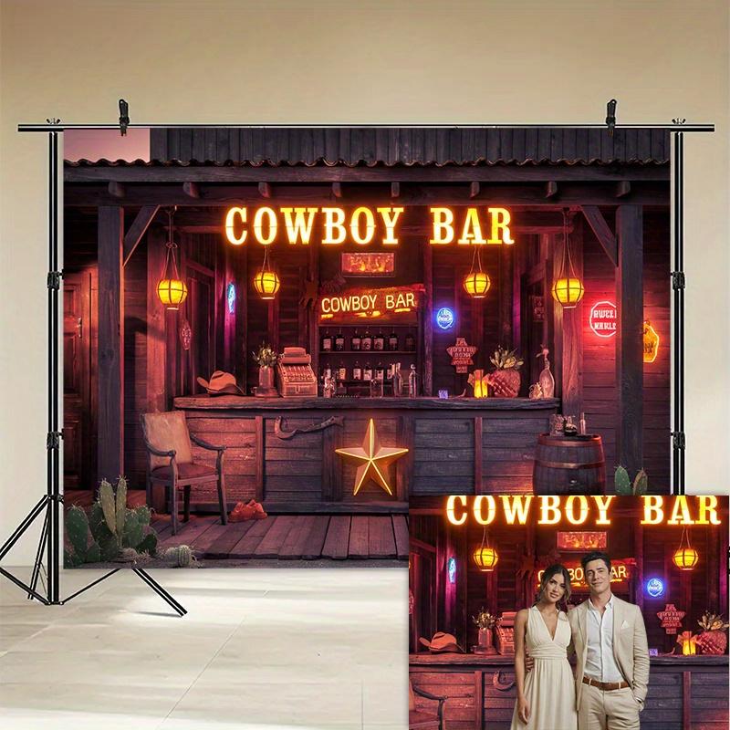 2D plane, 1 vintage western bar, suitable for home decoration, room decoration, wall decoration, and party background