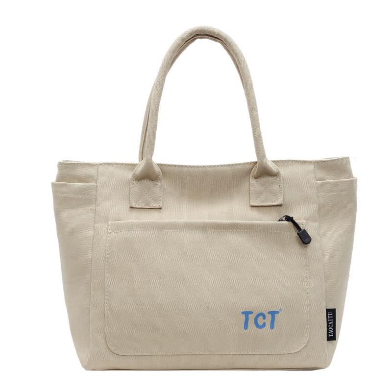 Women's Bag New Shoulder Bag Women's Bag Simple and Fashionable Large Capacity Trend Portable Solid Color Canvas