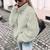Women's Casual Oversize Chunky Knit Pullove Long Sleeve Elegant High-Neck  Vintage Chunky  Winter Pullove Sweater
