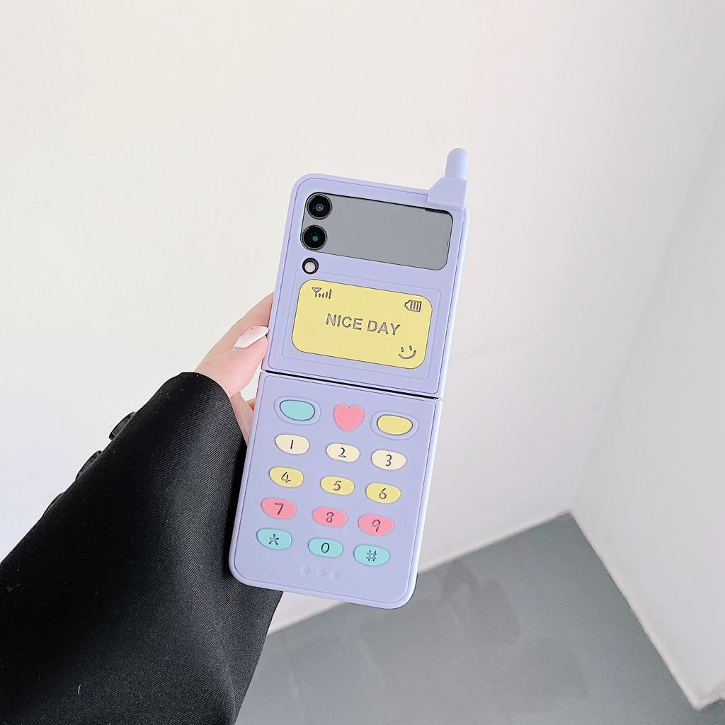 Классический чехол для телефона с 3D милой антенной Game Boy, геймпадом в стиле ретро для Samsung Galaxy Z Flip5 Flip 5 4 3, жесткий пластиковый силиконовый чехол