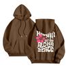 Women's Fashion Long Sleeve Sweatshirt Letter Printed Hooded Drawstring Pullover Oversized Pocket Sweatshirt Top