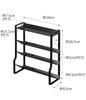 Тонкая полка для специй Yamazaki Jitsugyo, 4 яруса, черная, W24 xx, стойка для приправ, плавная установка и извлечение, 8145, прибл.. Д9.5 В26.7см