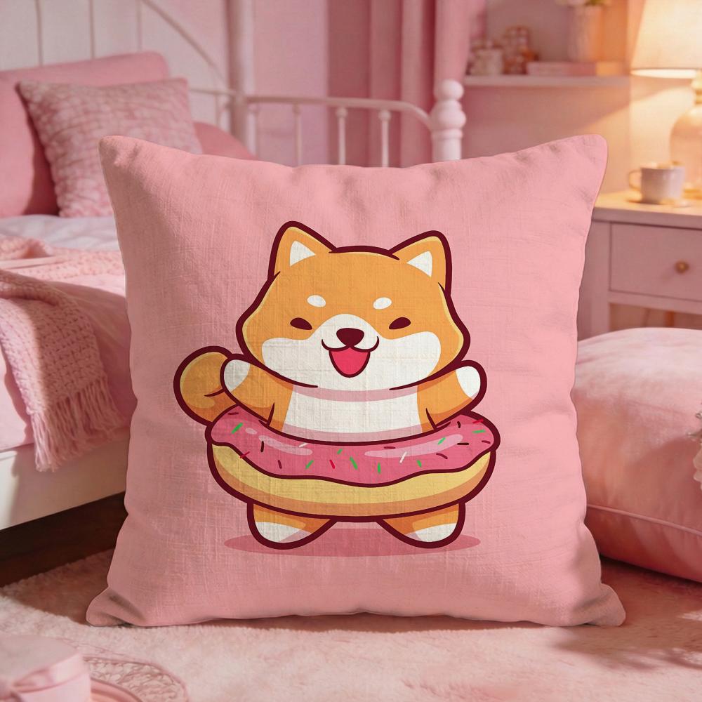 AnimalAdorable Shiba inuS Cushion Cover Premium Comfort Reversible Pillow Cove Two in One Design for Any Room  Car Interior