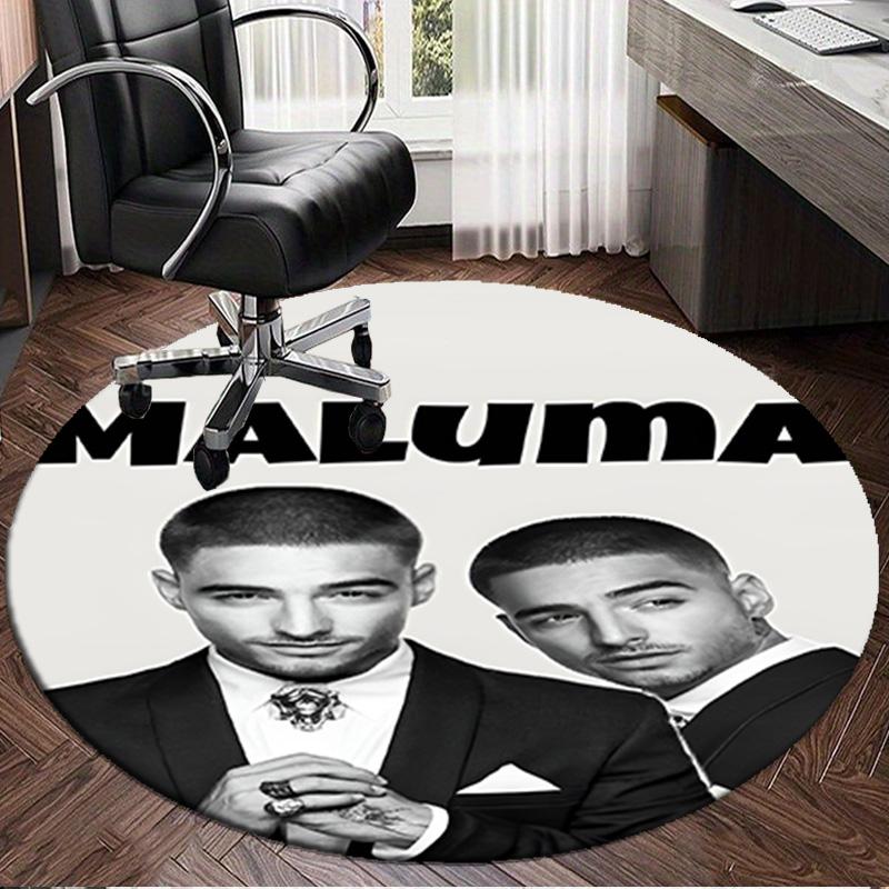 1PC Maluma Fashion Collaboration Round Rug, Non-slip Chair Mat, Home Decor, Circle Carpet Perfect for Office, Bedroom, Living Room,Christmas gift
