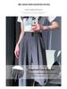 Women's Black Wide-Leg Pants In Draping Ice Silk: High Waist, Double Button, Slimming Design, Straight Leg, Perfect for Summer.
